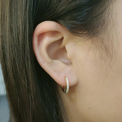 Peishang Huggie Earrings Hoop Cuff Earring Jewelry Gold Sterling Silver Plated Cz Cubic Zirconia Unicorn Silver 925 Zircon GTC