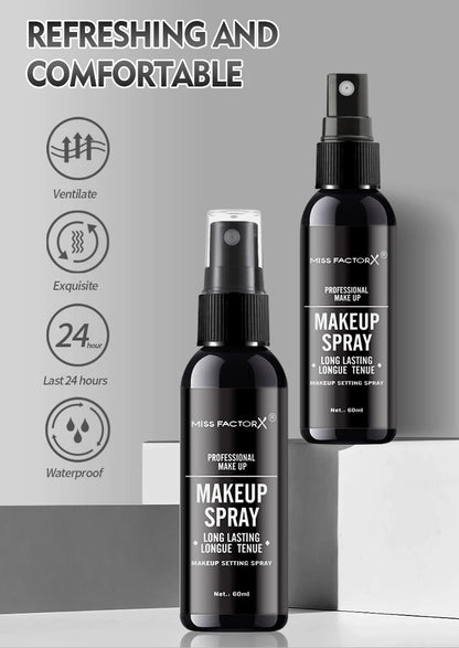 Spray professionale per il trucco del viso duraturo da 60 ml, impermeabile, anti-sudore, controllo dell'olio, formula per tintura anti-halo, trucco opaco