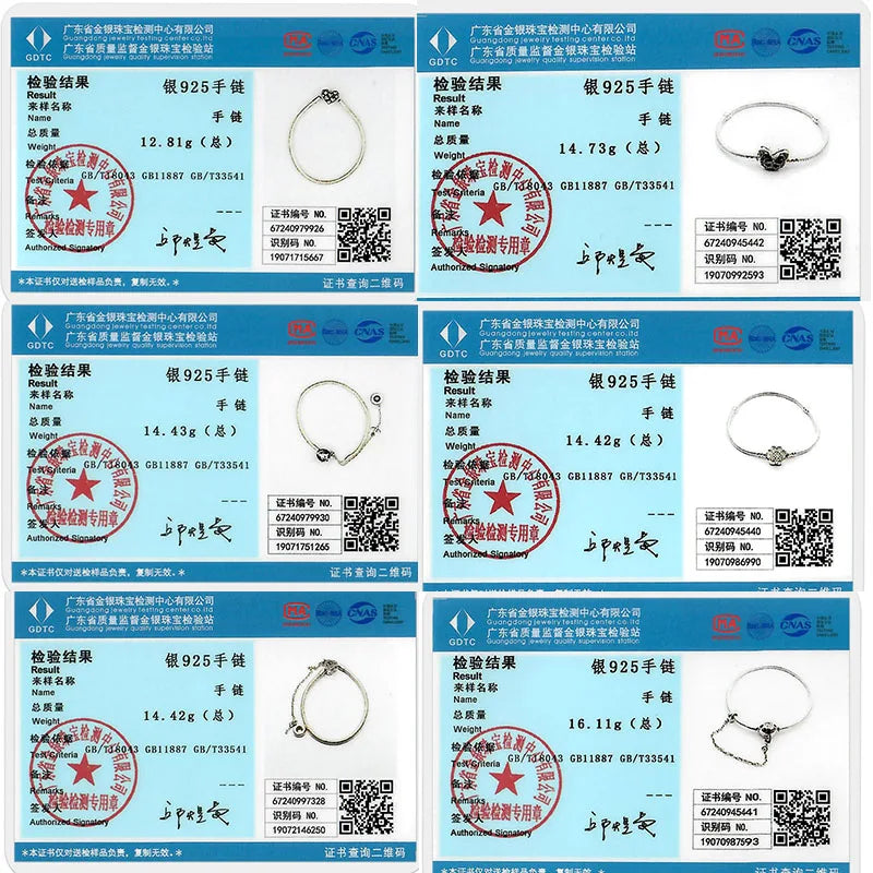 Bracciale originale in argento sterling 925 con ciondoli 17-20CM Bracciale con zirconi a forma di cuore d'amore per le donne Regali di gioielli con ciondoli fai da te