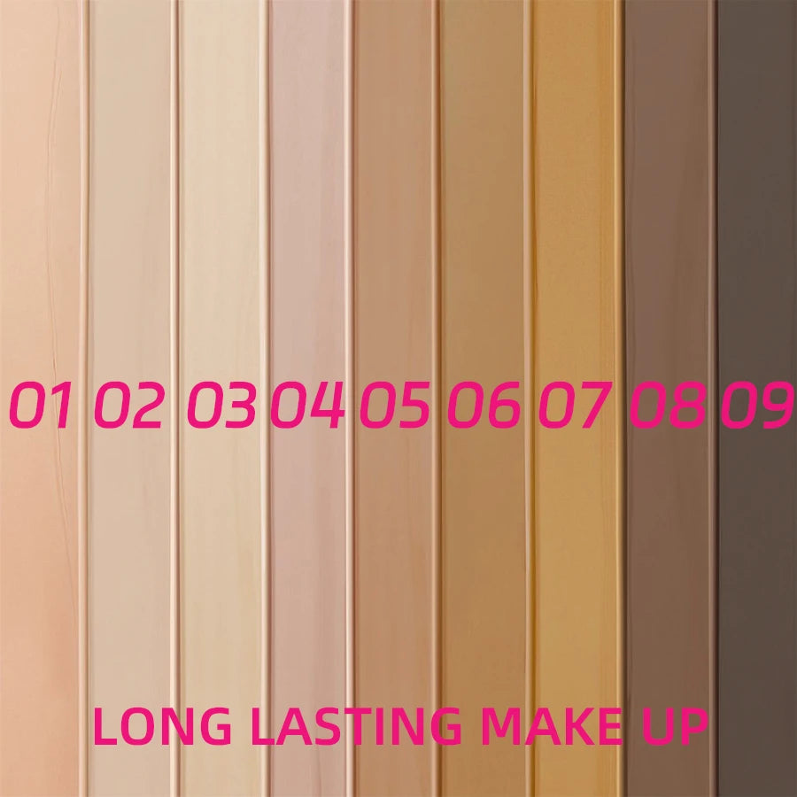 9 Ombra Correttore a copertura totale Fondotinta liquido trucco Base ad alta copertura Cuscino per trucco Fondotinta Crema Naturale Opaco