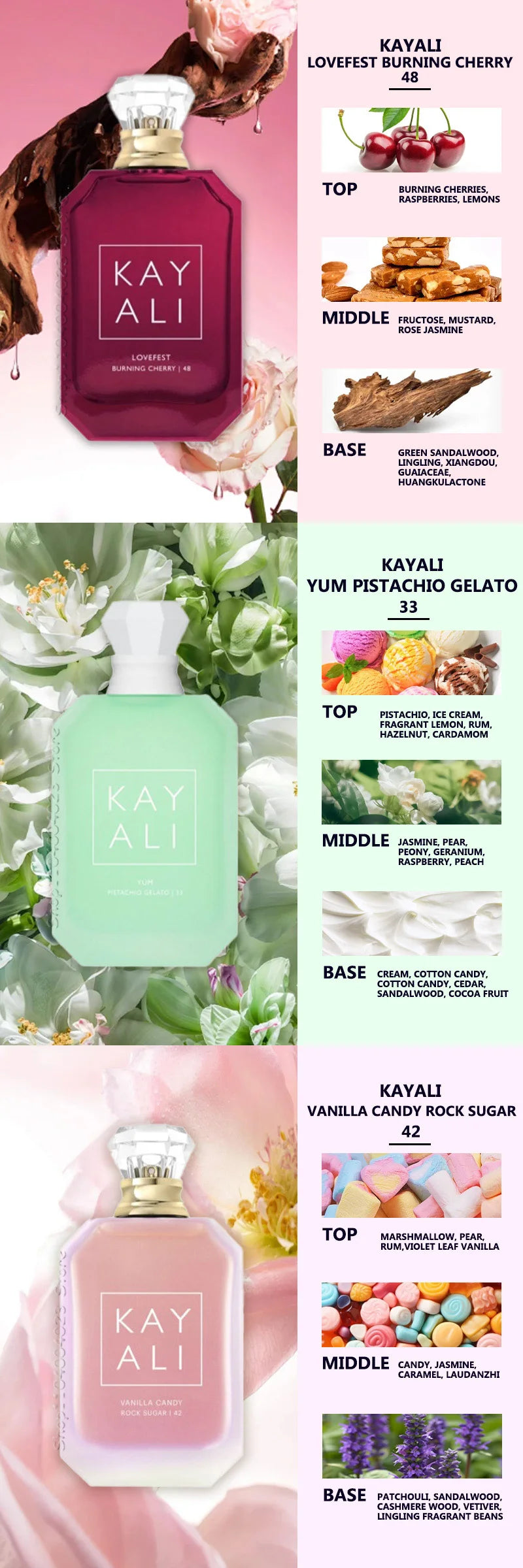 100ML KAYALI 48 Profumo Vaniglia Candy Rock Sugar Eau de Parfum Per Unisex Profumo arabo originale Profumi di marca mediorientale