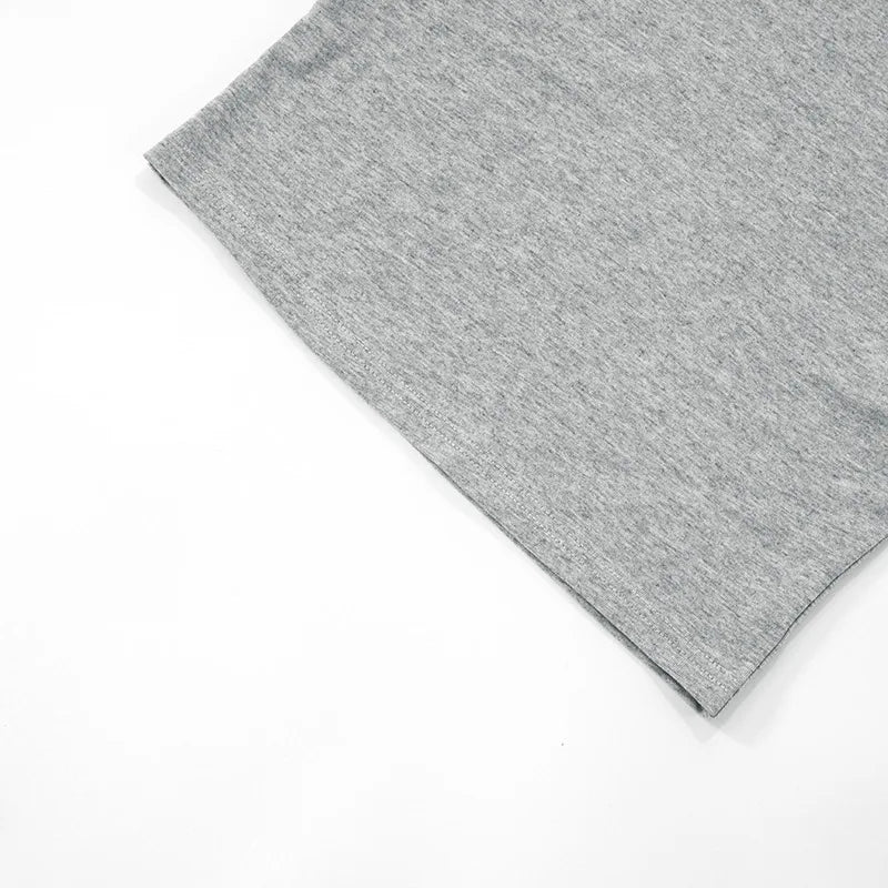 T-shirt skinny da donna a maniche lunghe con scollo a O Top corto monocromatico Casual Y2K Streetwear Moda Pullover Abito estivo