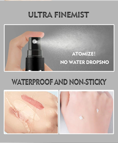 Spray professionale per il trucco del viso duraturo da 60 ml, impermeabile, anti-sudore, controllo dell'olio, formula per tintura anti-halo, trucco opaco