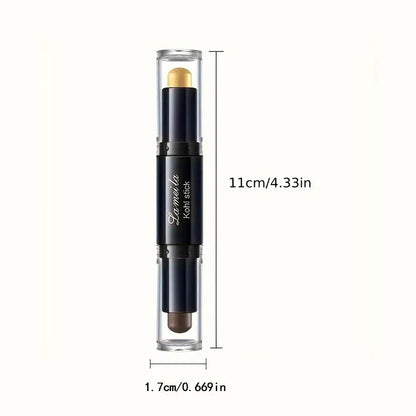 Ombretto a doppia testa Stick colorato luccicante marrone crema occhi altamente impermeabile ombretto matita trucco cosmetico a lunga durata