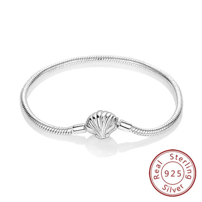 Bracciale originale in argento sterling 925 con ciondoli 17-20CM Bracciale con zirconi a forma di cuore d'amore per le donne Regali di gioielli con ciondoli fai da te
