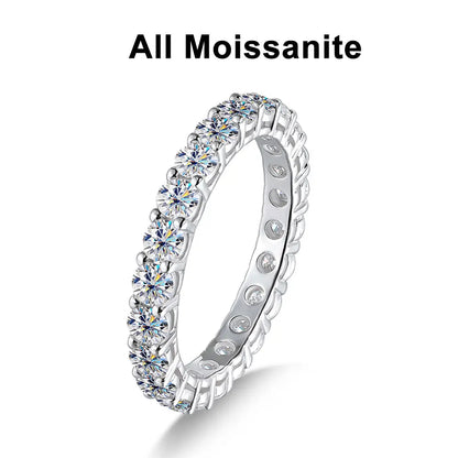 KNOBSPIN Anello Moissanite rotondo da 3 mm Placcato in oro bianco 18 carati Argento sterling 925 Gioielleria raffinata Anelli di fidanzamento per matrimonio per donna Uomo