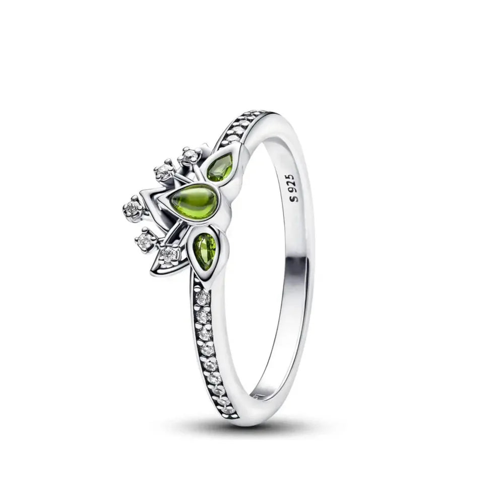 Anello principessa affascinante in argento sterling 925 alla moda misura 6 7 8 9 accessorio di lusso in cristallo da sposa originale da donna