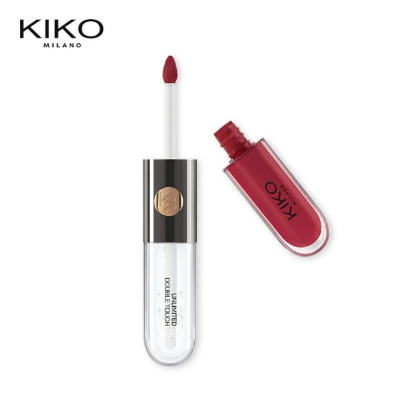 Hot Kiko Rossetto a doppia testa Specchio trasparente Lucidalabbra Olio che non sbiadisce Lucidalabbra ricco sexy Pasta di fagioli di tè al latte Trucco nudo