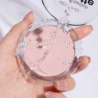 GECOMO Cipria compatta opacizzante 12 ore di lunga durata Controllo dell'olio Polvere fissante per trucco opaca setosa Traslucido per tutti i toni della pelle