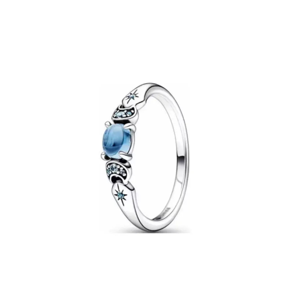 Anello principessa affascinante in argento sterling 925 alla moda misura 6 7 8 9 accessorio di lusso in cristallo da sposa originale da donna