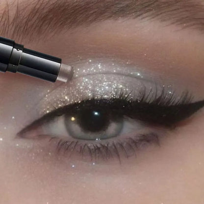 Ombretto a doppia testa Stick colorato luccicante marrone crema occhi altamente impermeabile ombretto matita trucco cosmetico a lunga durata