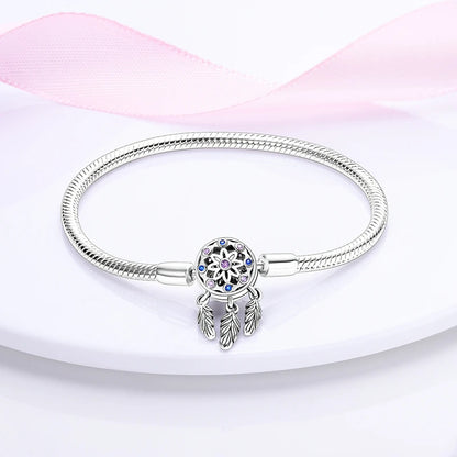 Bracciale originale in argento sterling 925 con ciondoli 17-20CM Bracciale con zirconi a forma di cuore d'amore per le donne Regali di gioielli con ciondoli fai da te