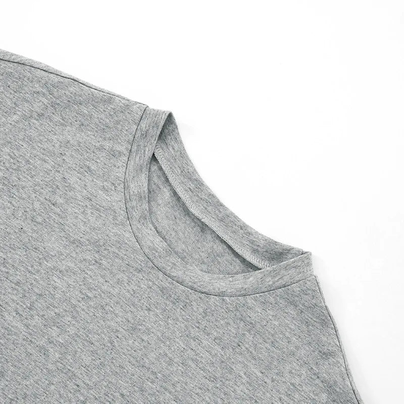T-shirt skinny da donna a maniche lunghe con scollo a O Top corto monocromatico Casual Y2K Streetwear Moda Pullover Abito estivo