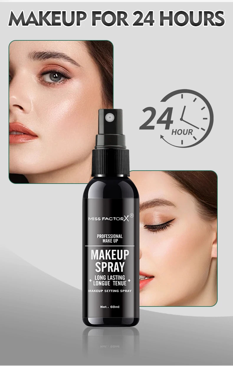 Spray professionale per il trucco del viso duraturo da 60 ml, impermeabile, anti-sudore, controllo dell'olio, formula per tintura anti-halo, trucco opaco