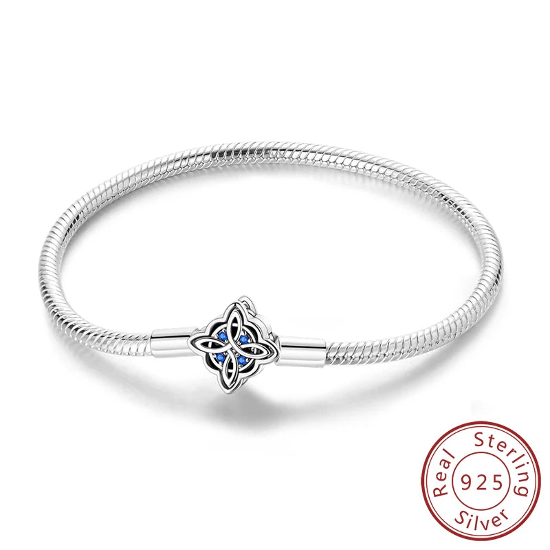 Bracciale originale in argento sterling 925 con ciondoli 17-20CM Bracciale con zirconi a forma di cuore d'amore per le donne Regali di gioielli con ciondoli fai da te