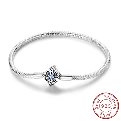 Bracciale originale in argento sterling 925 con ciondoli 17-20CM Bracciale con zirconi a forma di cuore d'amore per le donne Regali di gioielli con ciondoli fai da te