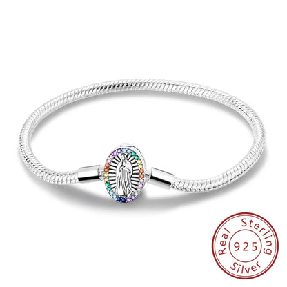 Bracciale originale in argento sterling 925 con ciondoli 17-20CM Bracciale con zirconi a forma di cuore d'amore per le donne Regali di gioielli con ciondoli fai da te