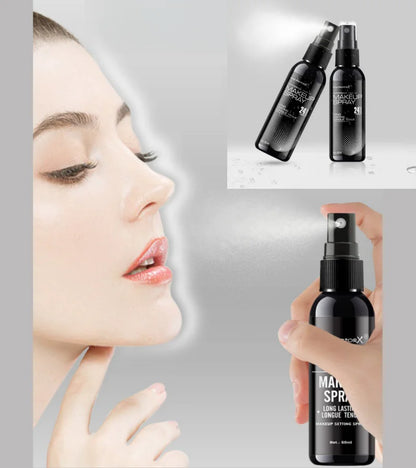 Spray professionale per il trucco del viso duraturo da 60 ml, impermeabile, anti-sudore, controllo dell'olio, formula per tintura anti-halo, trucco opaco