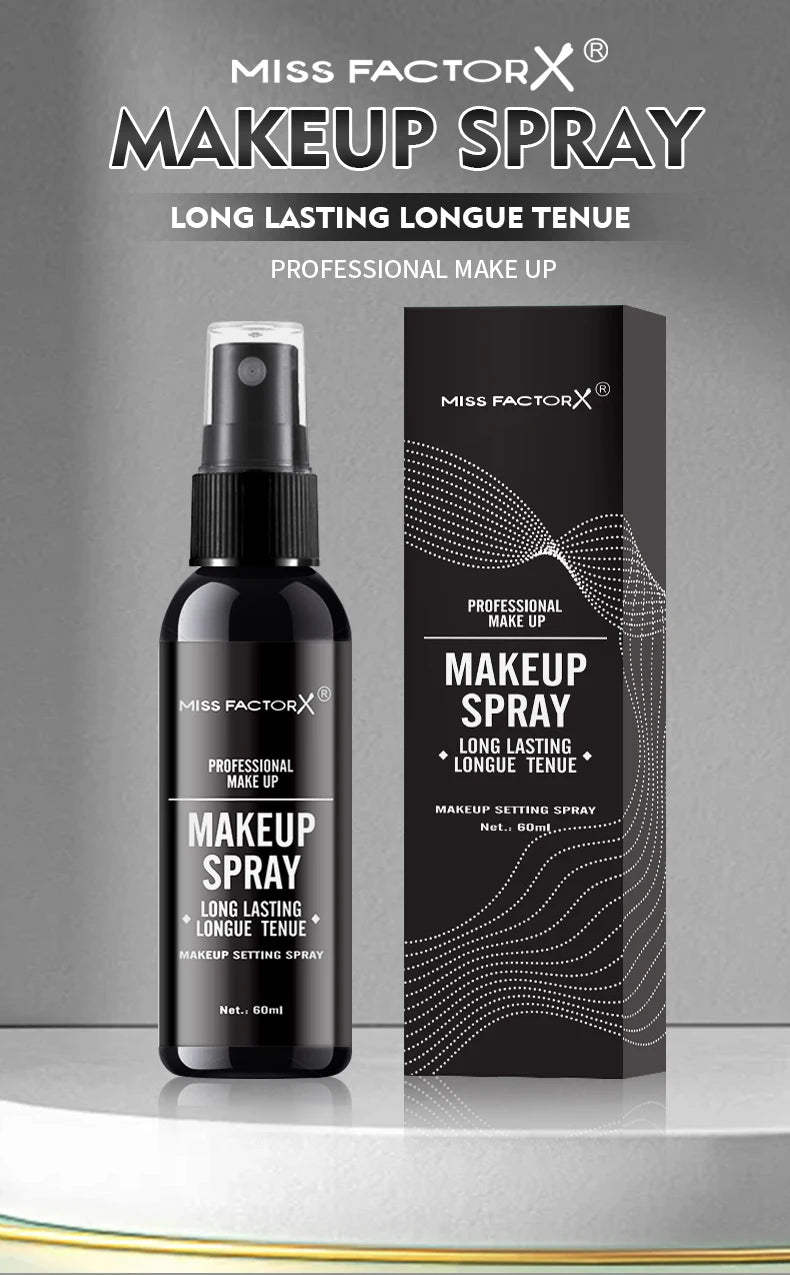 Spray professionale per il trucco del viso duraturo da 60 ml, impermeabile, anti-sudore, controllo dell'olio, formula per tintura anti-halo, trucco opaco