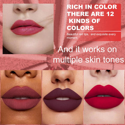 Set di penne per labbra da 6 pezzi Set di lucidalabbra a lunga durata, impermeabile, resistente al sudore, facile da colorare, che non sbiadisce, set di lucidalabbra, trucco di bellezza